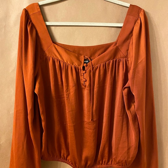 Express Satin button front top - Picture 1 of 4